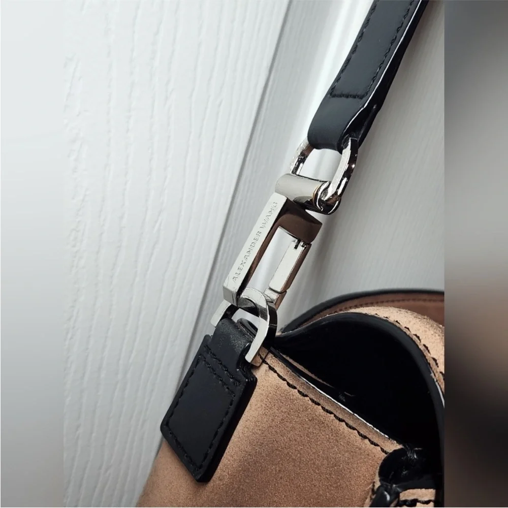 Alexander Wang Peach and Black Suede Crossbody Bag - Picture 3 of 12